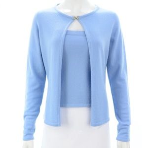 QUEEN OF CASHMERE TOP & CARDIGAN SET SIZE SMALL